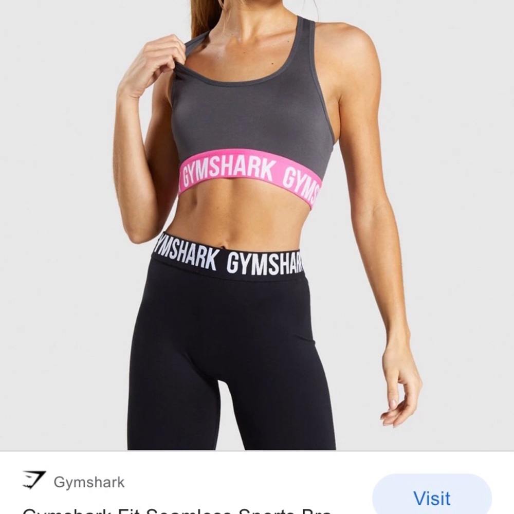Gymshark Fit Seamless Bra Charcoal/Pink
